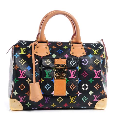 louis vuitton black multicolor speedy